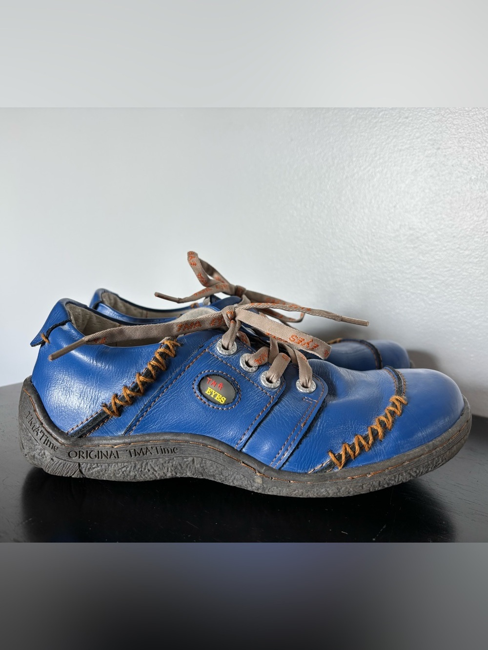 TMA EYES Stitched Leather Walking Hiking Shoes Womens Size 41 EUR (9 US) Blue - Picture 4 of 15